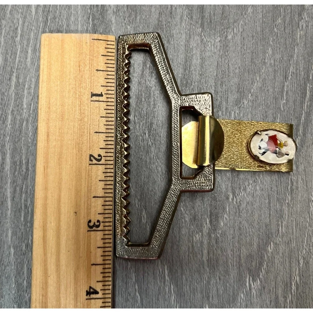 Vintage Gold Tone‎ Interlocking Belt Buckle with Dancer Cameo Detail